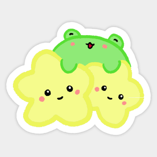 Kawaii stars and frog Sticker